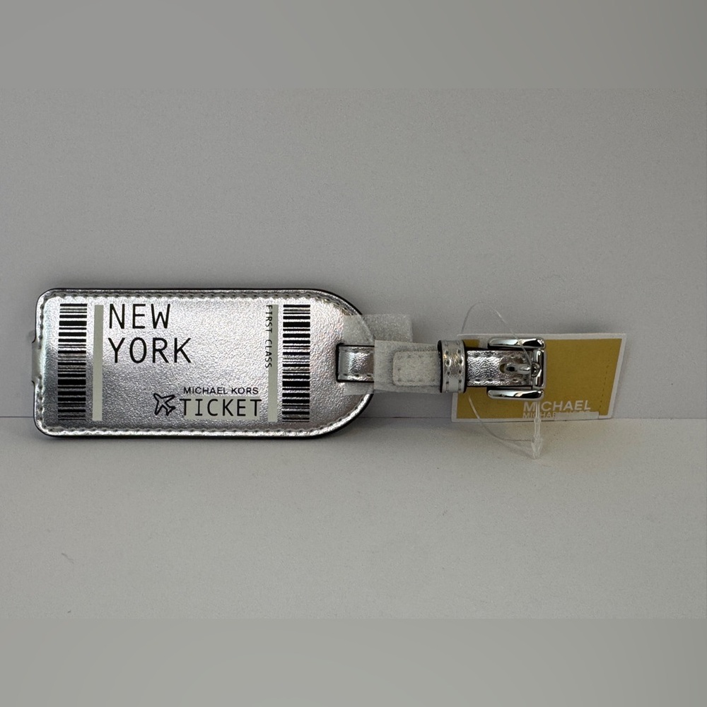Michael Kors Metallic Silver Luggage Tag